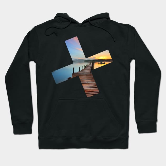 Slanted Cross Deck Lanscape Hoodie by shellysom91